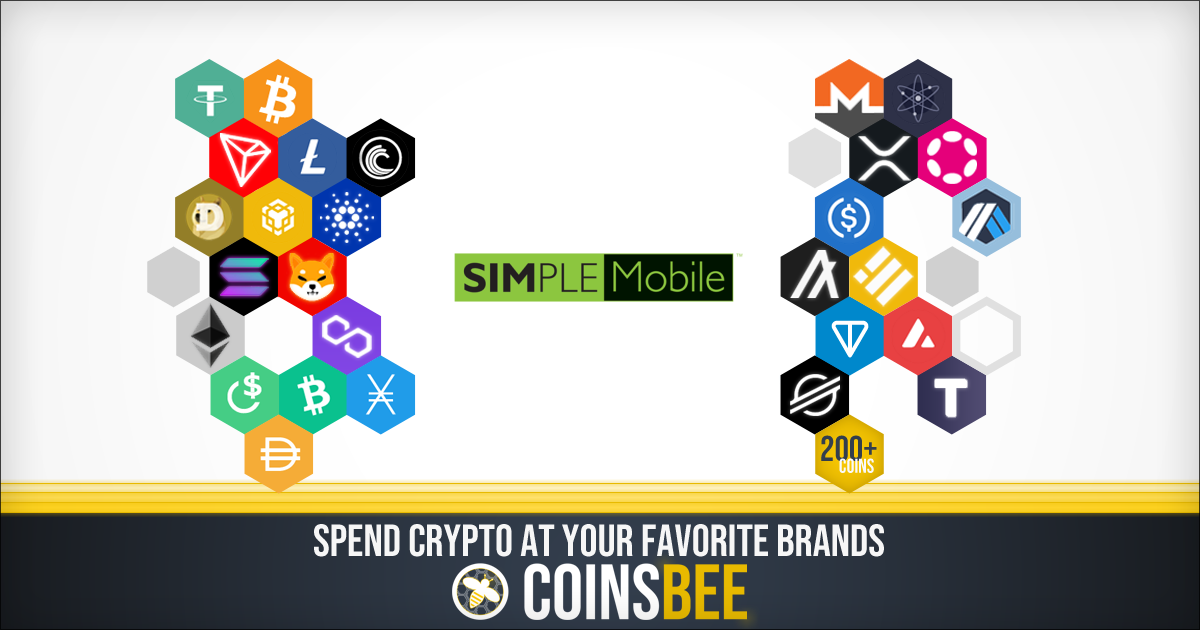 Buy simple mobile recharge with crypto coinsbee